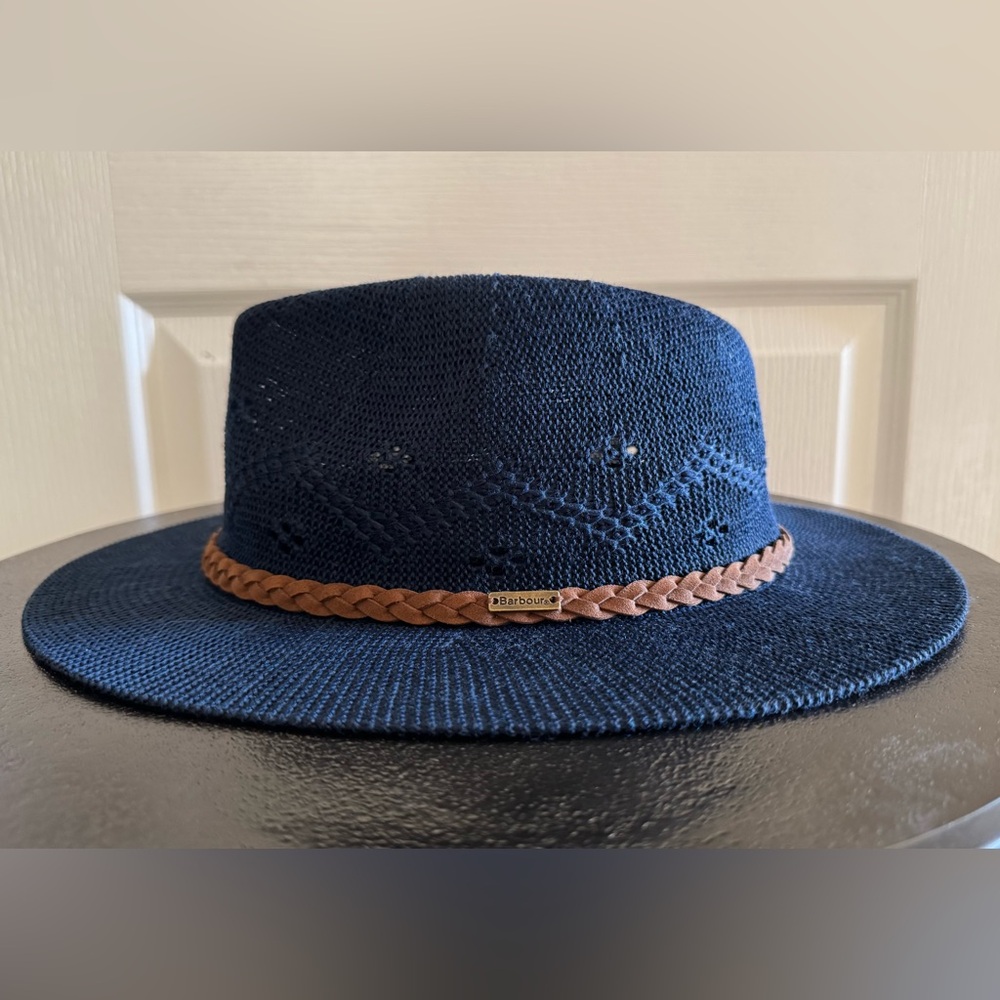 Barbour Flowerdale Trilby Hat Navy Blue Size Large